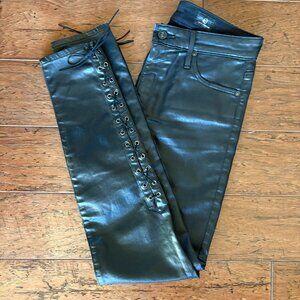 AG. Skinny Ankle Side Lace. Black. Size 27R.